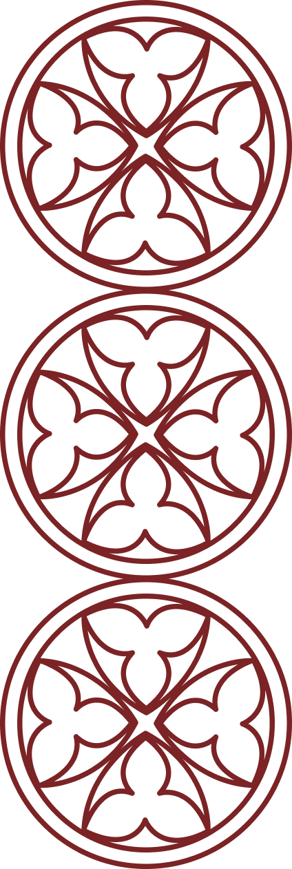 Decorative image - gothic window vector maroon 3 circles