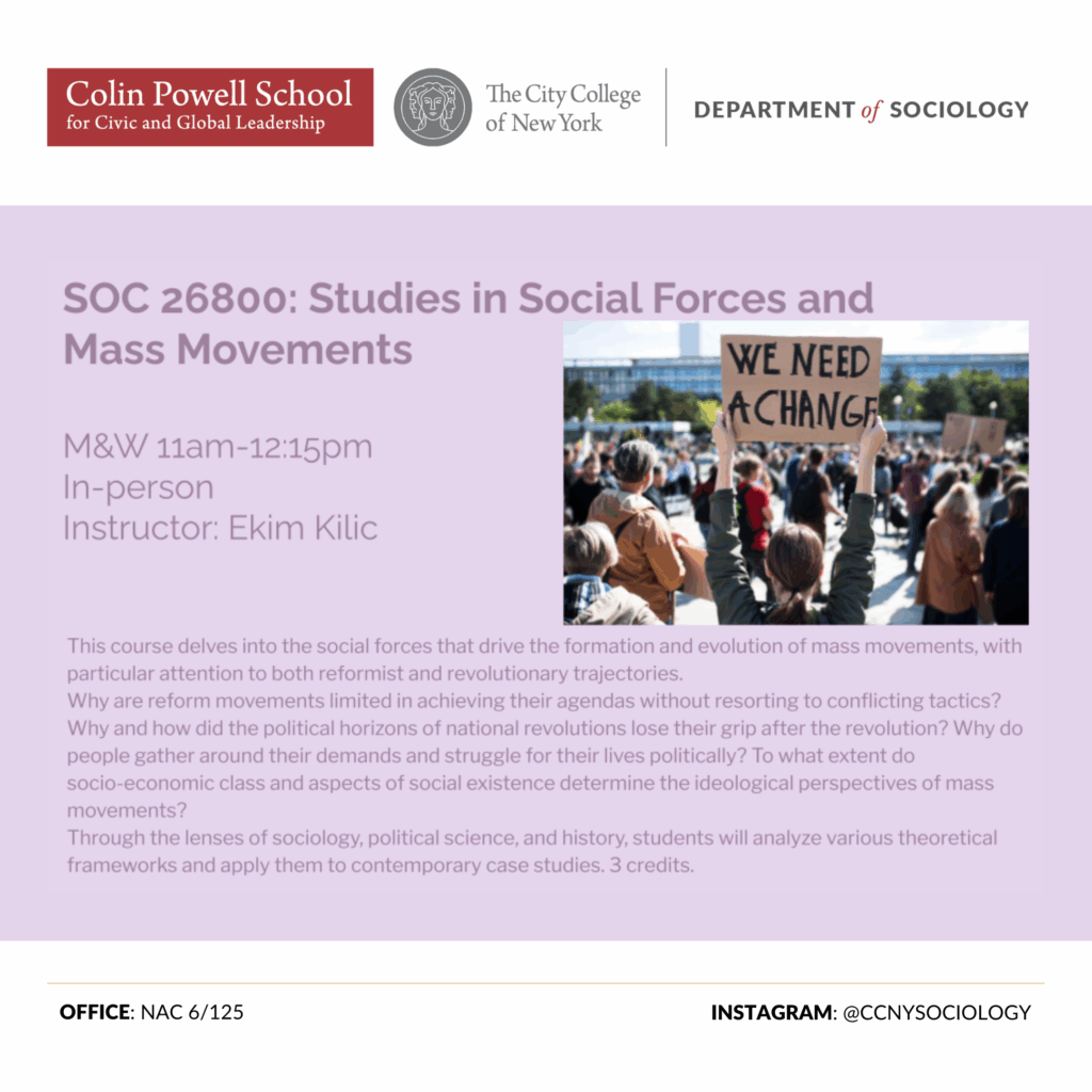 SOC 26800: Studies in Social Forces and Mass Movements