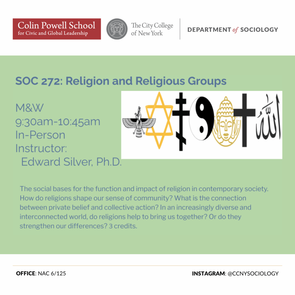 SOC 272: Religion and Religious Groups