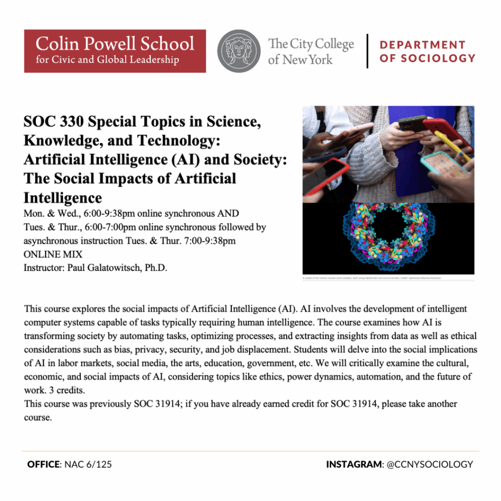 Winter 2026 Sociology Course SOC 330 Special Topics in Science, Knowledge ,and Technology