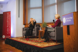 Amy Salcido addressing Powell School Students