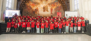 New Colin Powell School students posing during the Oreintation Event