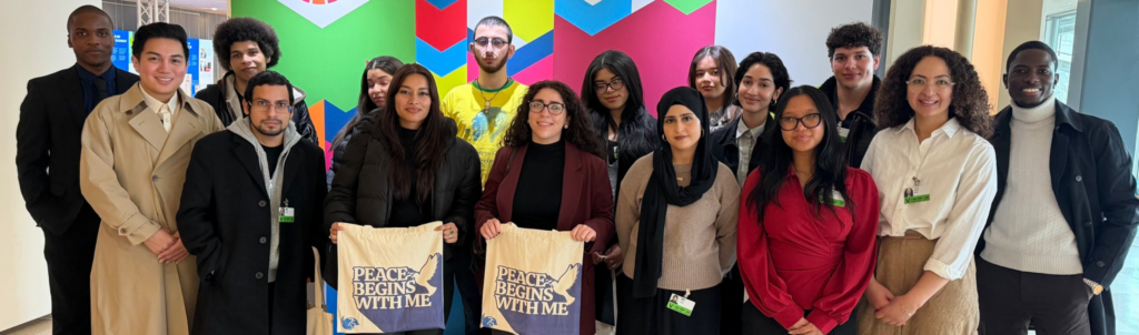 Group of Colin Powell School students on a visit to the UN headquarters