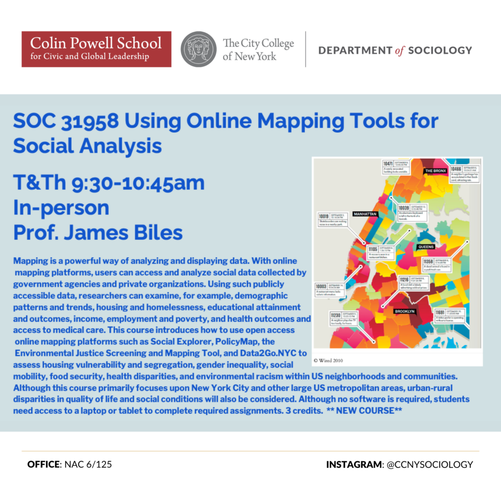 SOC 31958 Using Online Mapping Tools for Social Analysis