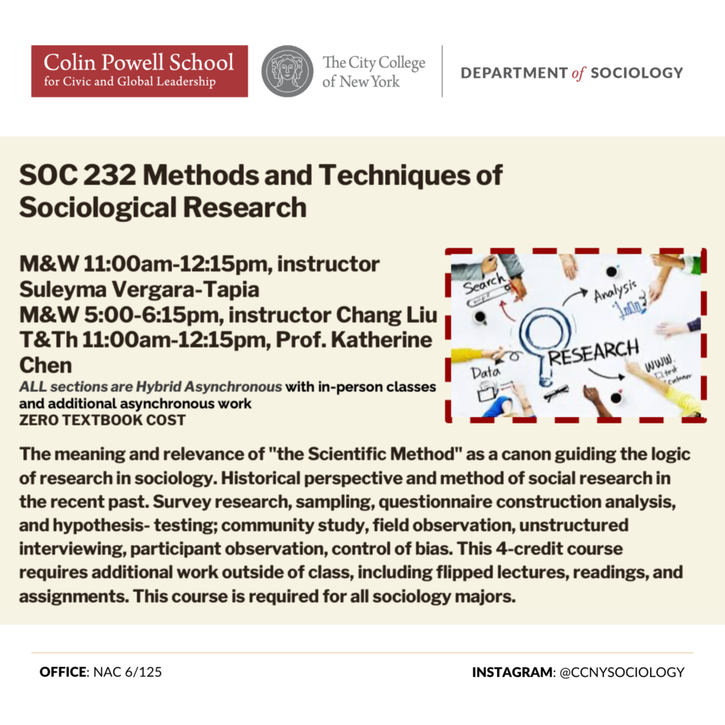 SOC 232 Methods and Techniques of Sociological Research