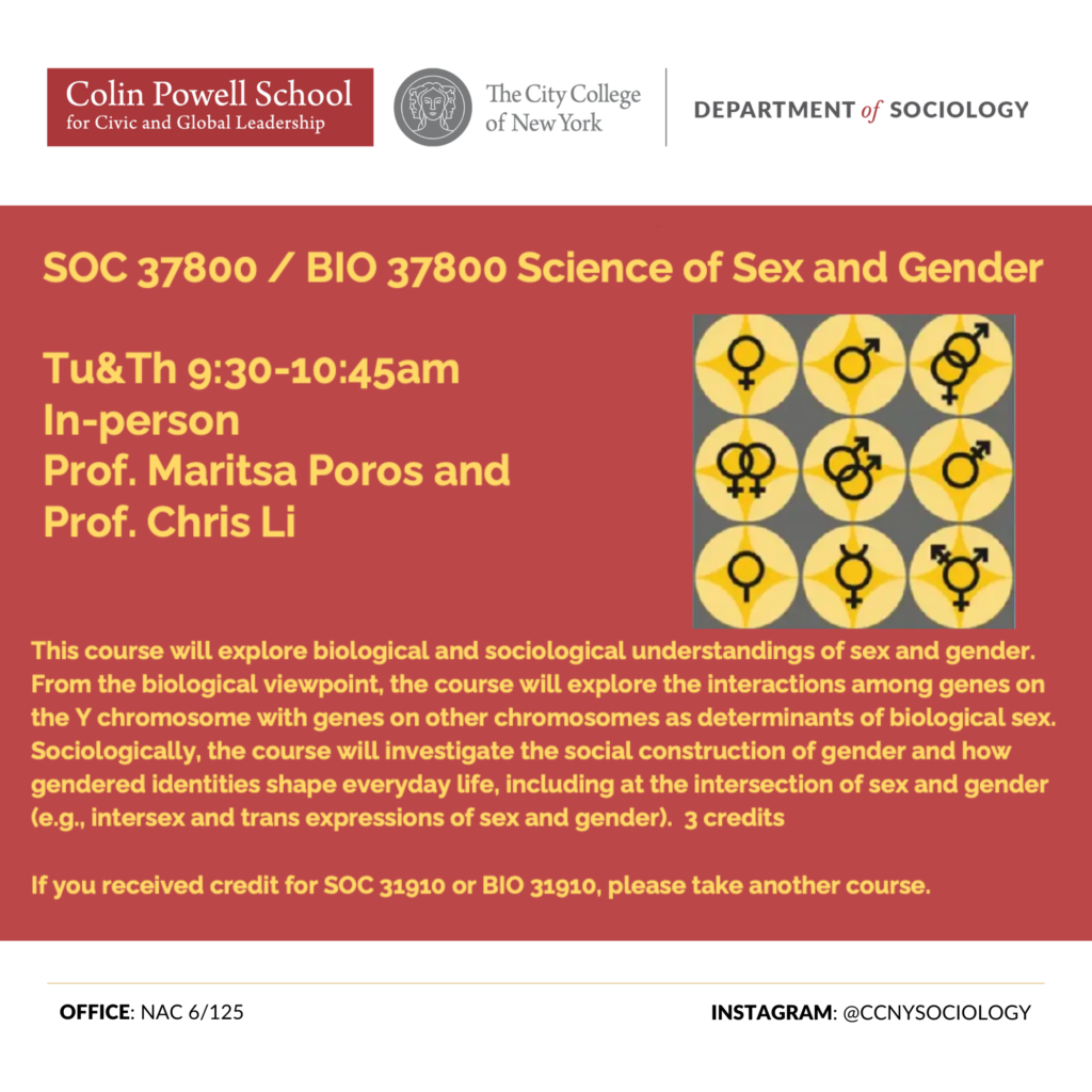 SOC 37800 / BIO 37800 Science of Sex and Gender