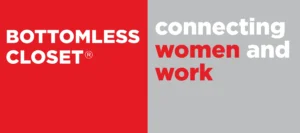 Bottomless closet logo and the phrase Connecting women and work