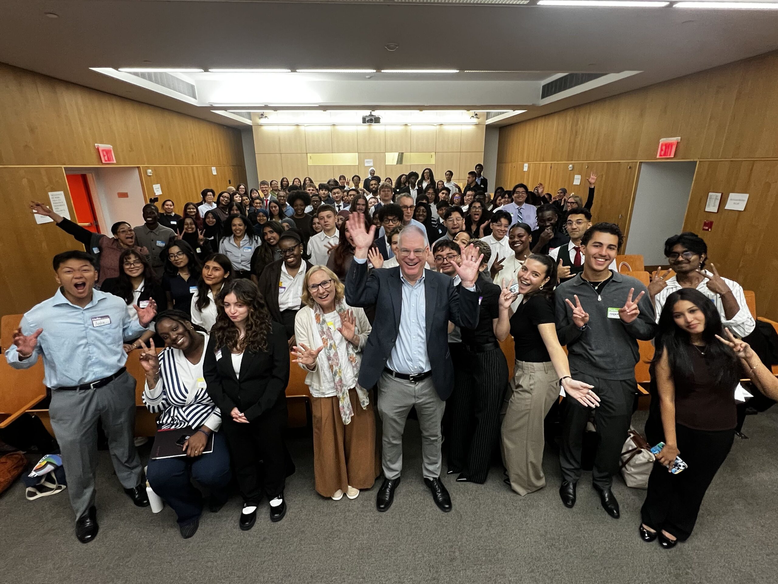 Dean Ostfield poses with Powell School Fellows